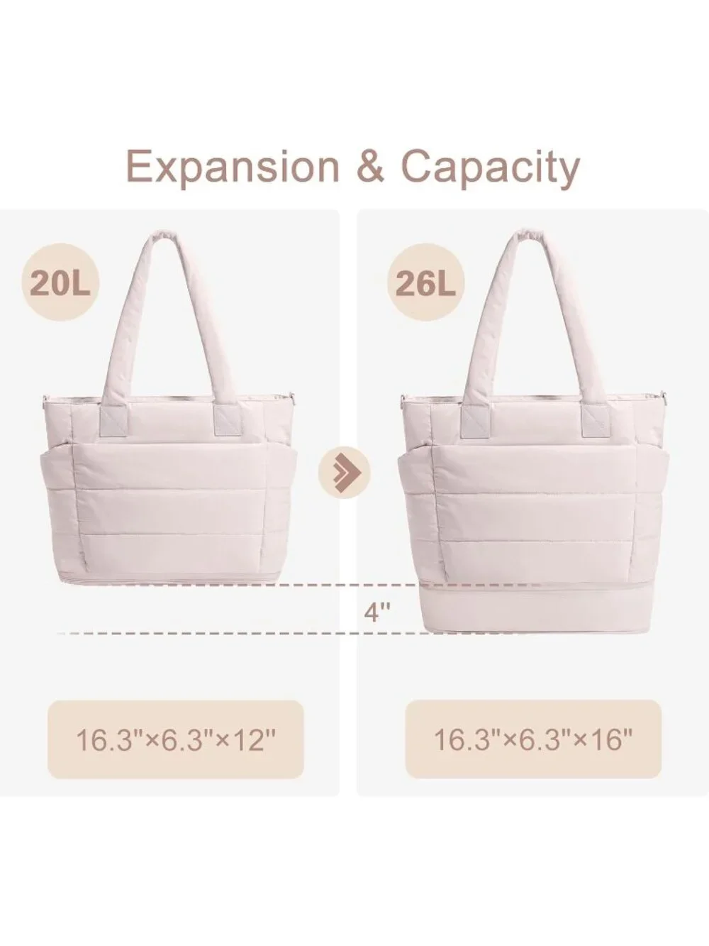 N/A puffer tote